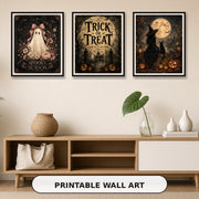 Halloween Printable Wall Art Bundle | 20 Vintage Ghost Witch Cat Posters | Instant Digital Download 8x10