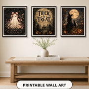 Halloween Printable Wall Art Bundle | 20 Vintage Ghost Witch Cat Posters | Instant Digital Download 8x10