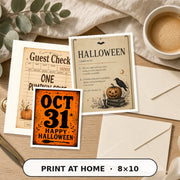 Halloween Printable Wall Art Bundle | 20 Vintage Ghost Witch Cat Posters | Instant Digital Download 8x10